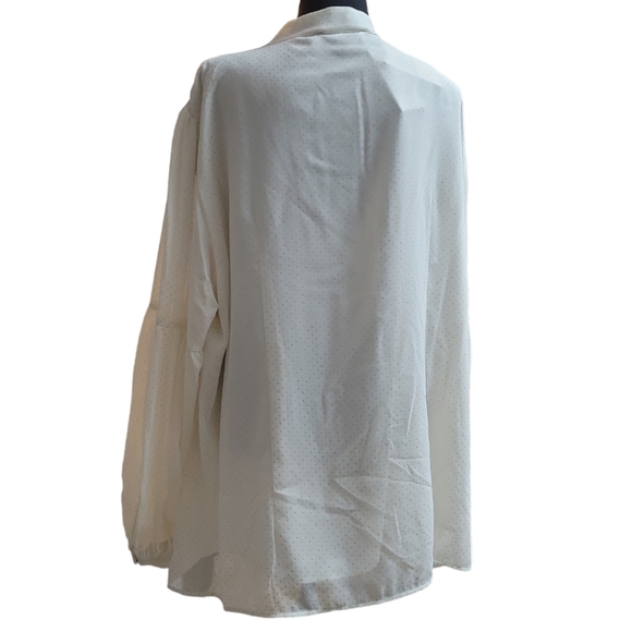 MICHAEL Womens White Sheer Lined Grommet Hardware Darted Polka dot 3x - Picture 3 of 8